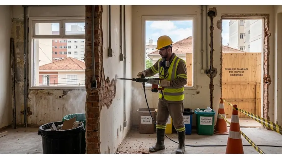 Demolição planejada em imóvel no Bairro Cidade Baixa, Porto Alegre